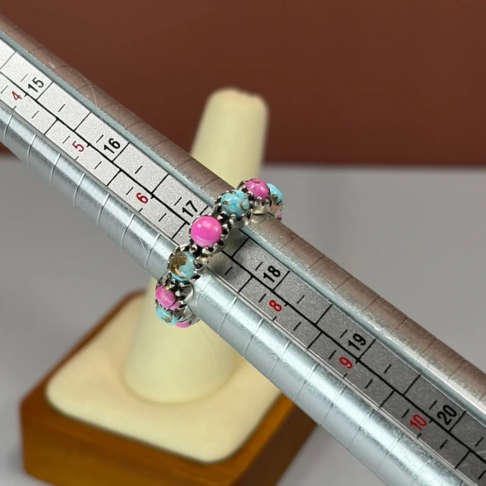 925 Sterling Silver Kingman Cotton Candy Eternity Ring